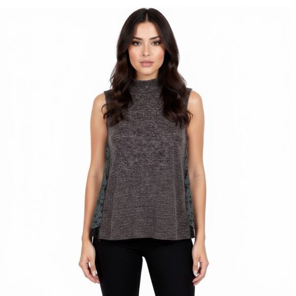 NWT Anthropologie Moth Sleeveless Pullover Sweater Tank Lace Back Women’s Size L - Picture 2 of 10